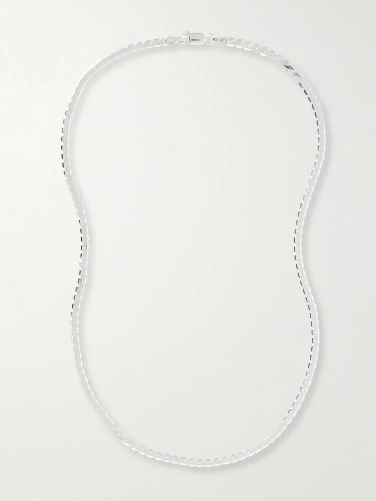 Serpentine sterling silver necklace