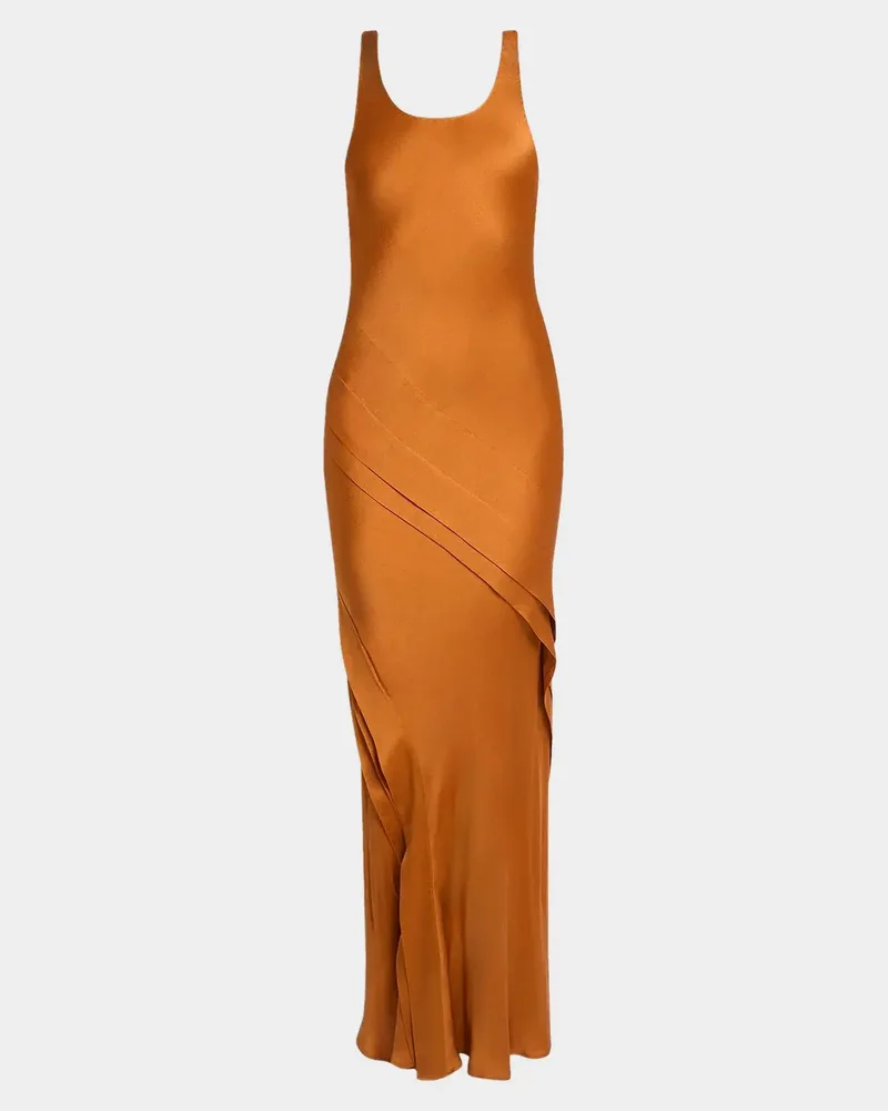 Sleeveless Draped Silk Tank Dress