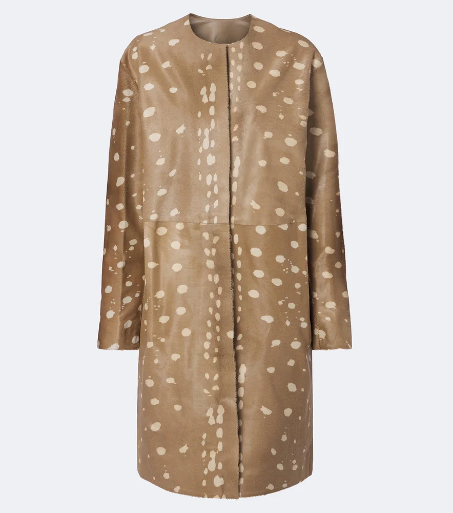 Liza printed calf hair coat