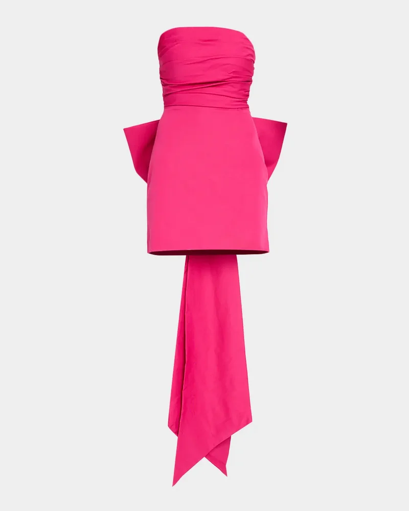 Zelie Strapless Bow-Back Faille Mini Dress