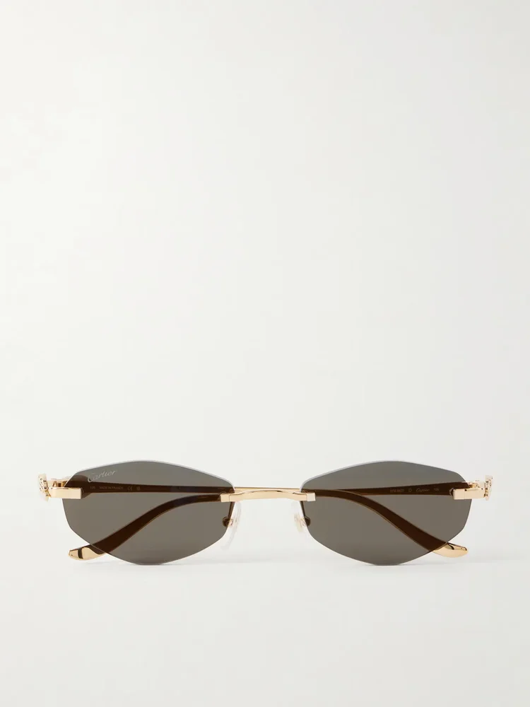 Panthère de Cartier round-frame gold-tone sunglasses