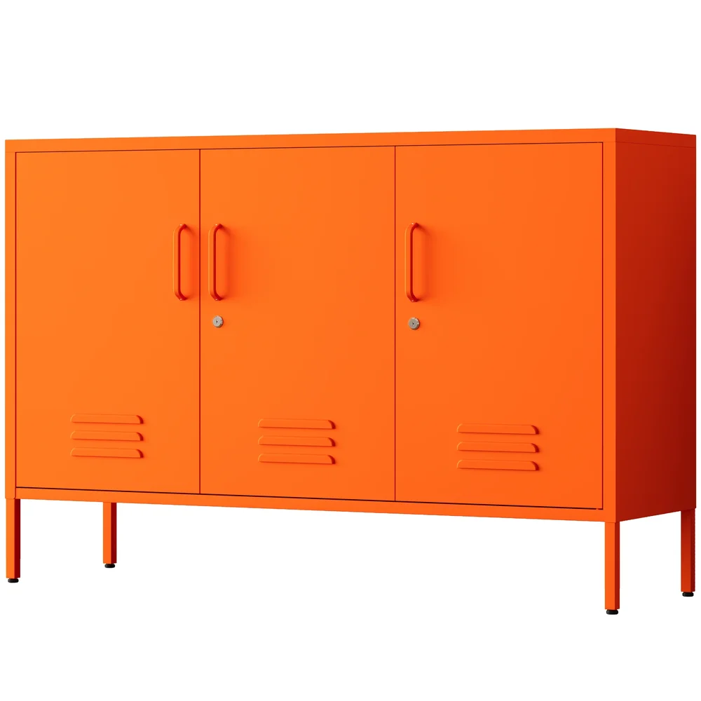 32" Wide 3 Door Locker Metal Storage Cabinet