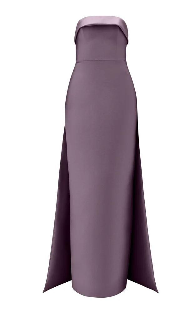Strapless Column Gown with Overskirt