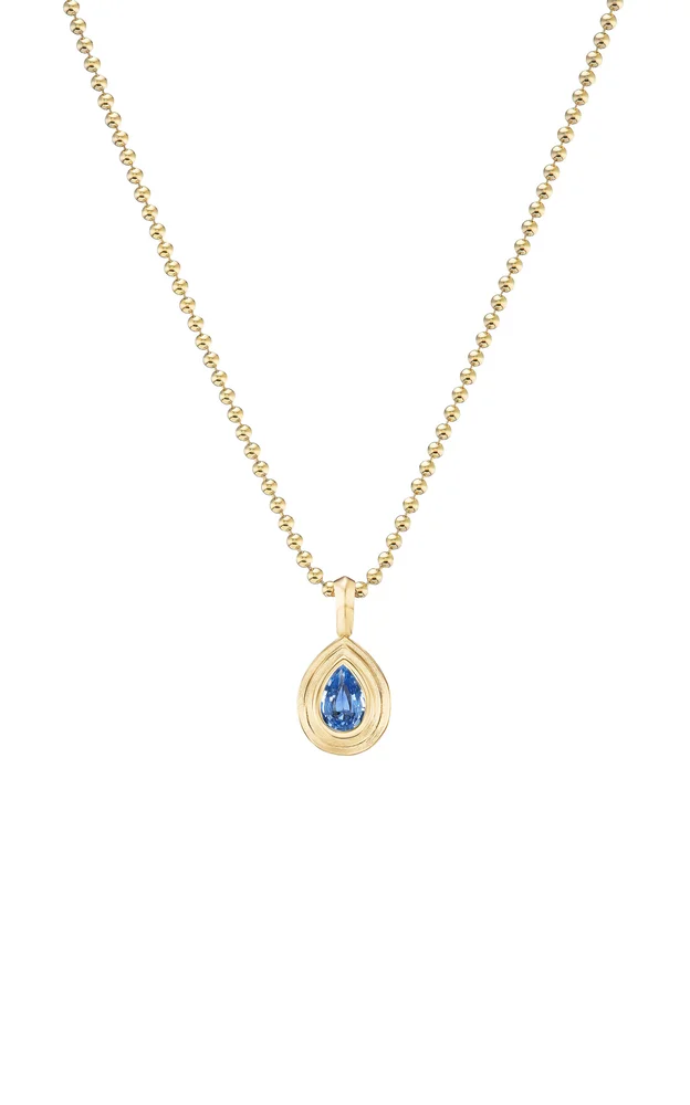 14K Yellow Gold Sapphire Necklace