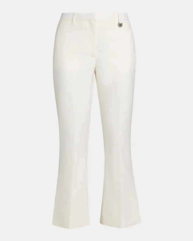 Wool Bootcut Crop Trousers