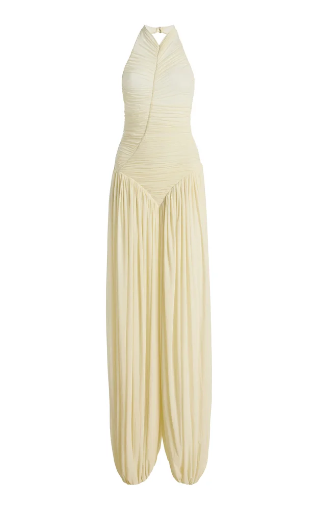 Solenne Ruched Jersey Jumpsuit