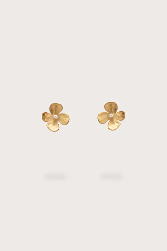 LUCKY MINI EARRING - BRUSHED BRASS