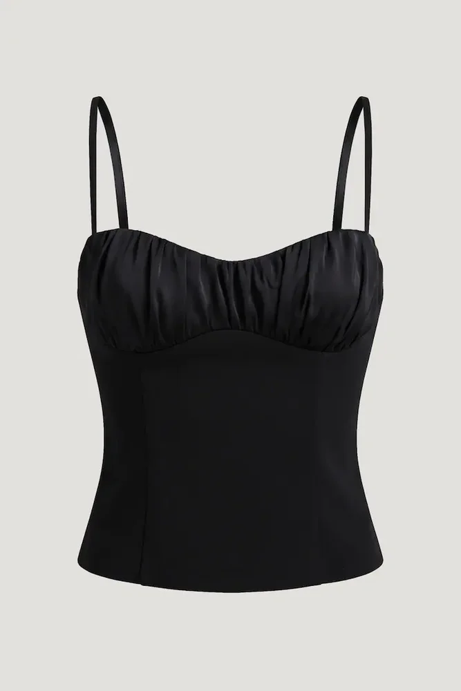 Satin Crepe Bustier Top