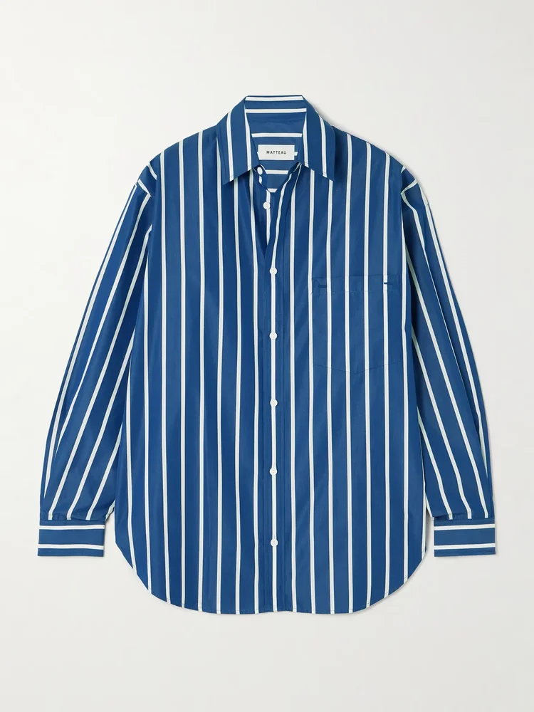 Striped cotton-poplin shirt
