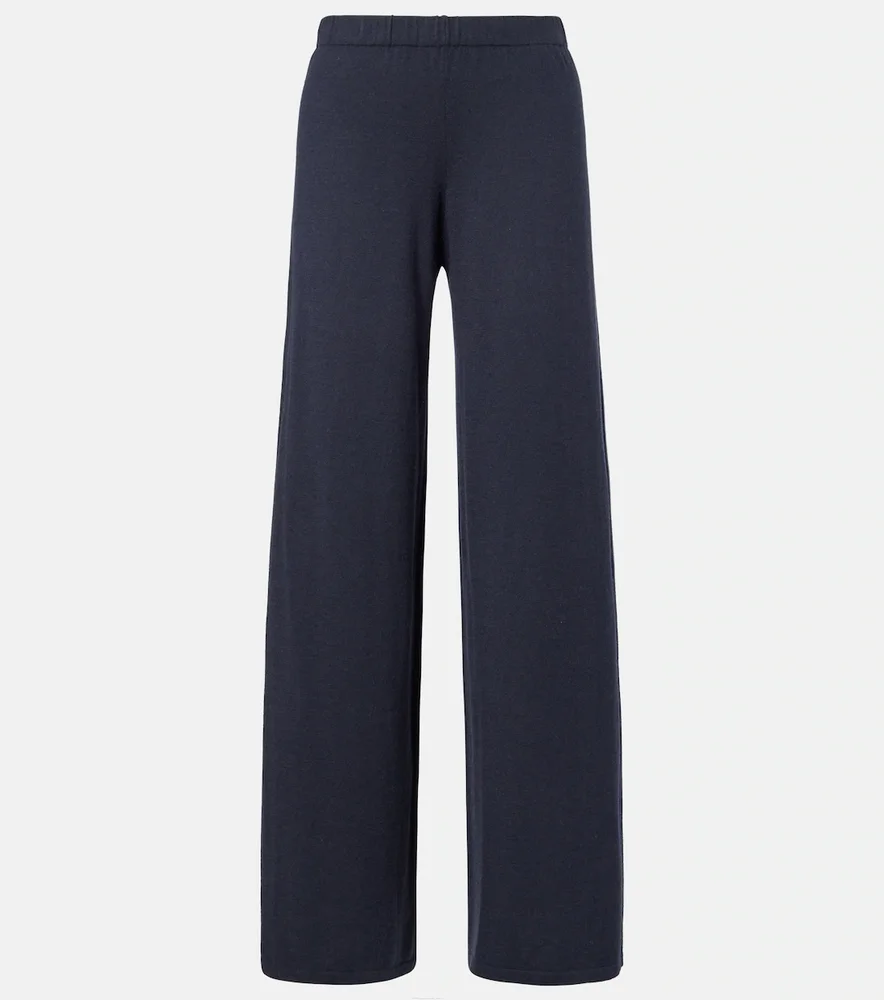 Aina cotton and cashmere wide-leg pants