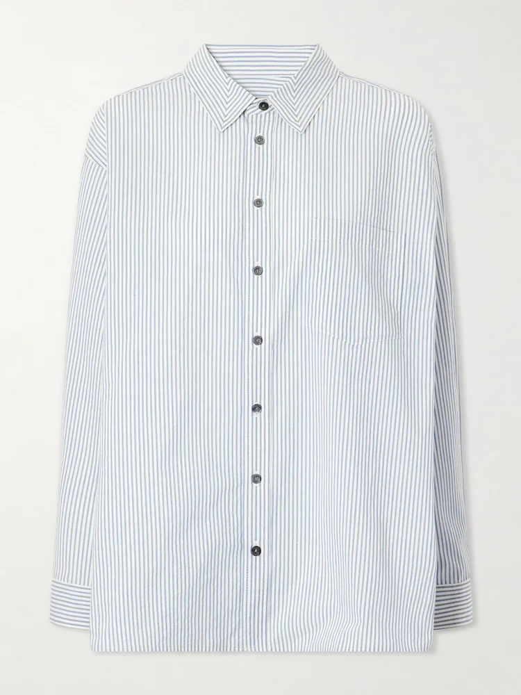 Nolan cotton-blend seersucker shirt