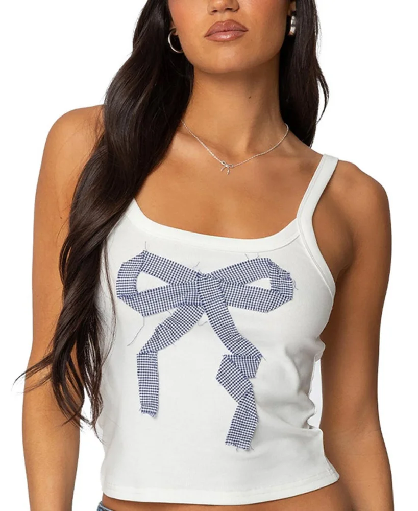 Harpa Gingham Bow Tank Top