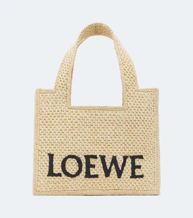 Logo Mini raffia top-handle bag
