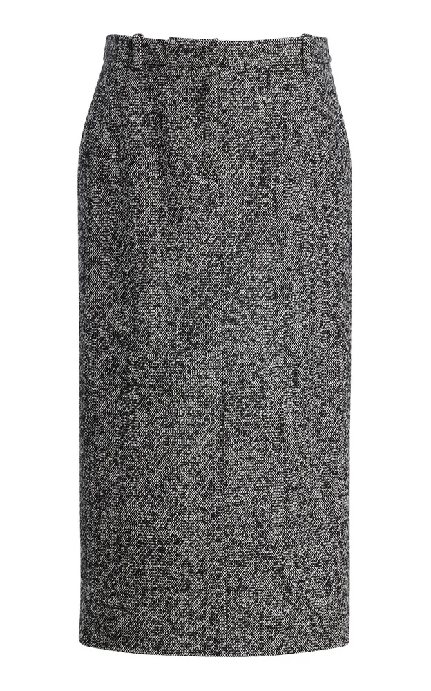 Mid-Rise Cotton-Blend Midi Skirt