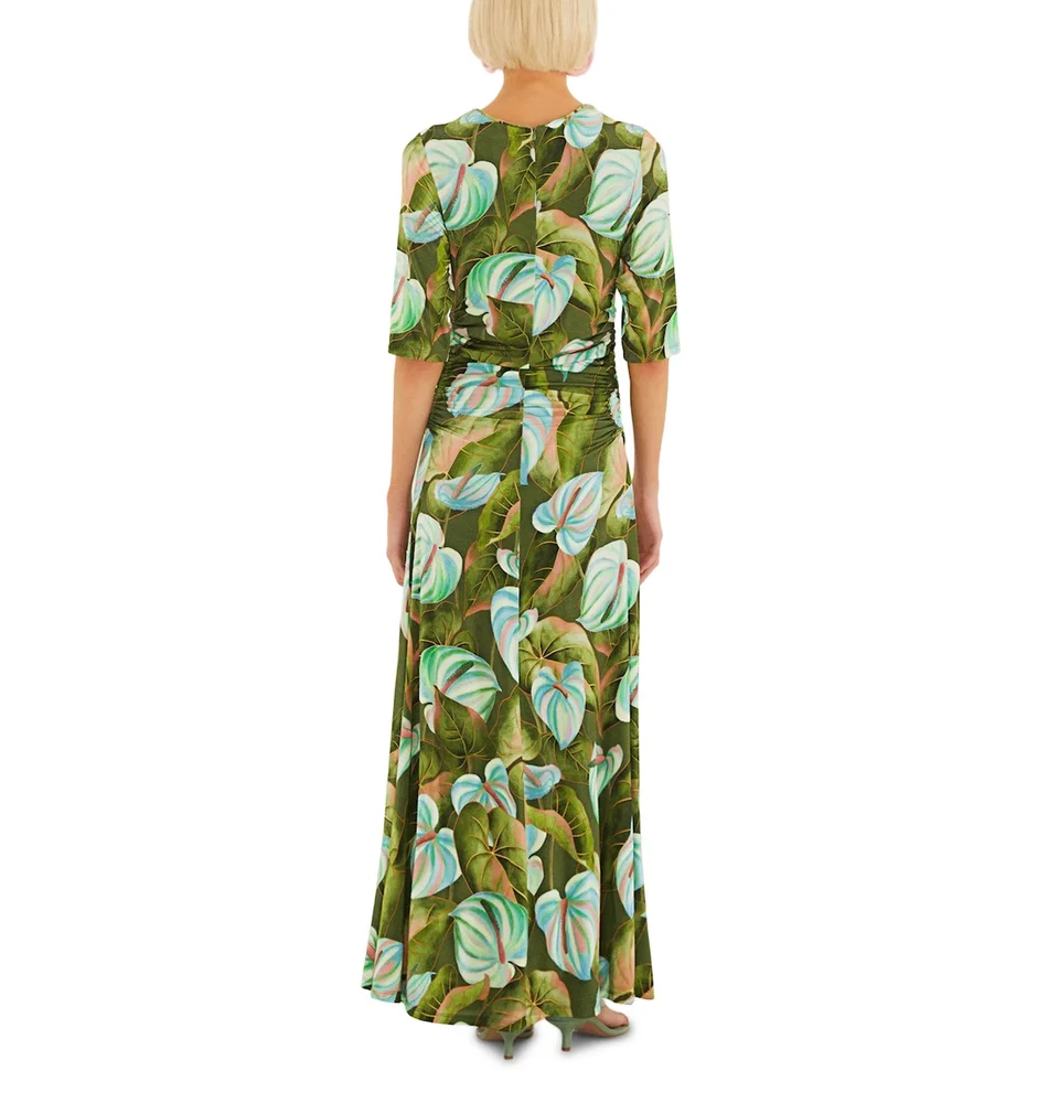 Rio Anturium Leaves Maxi Dress