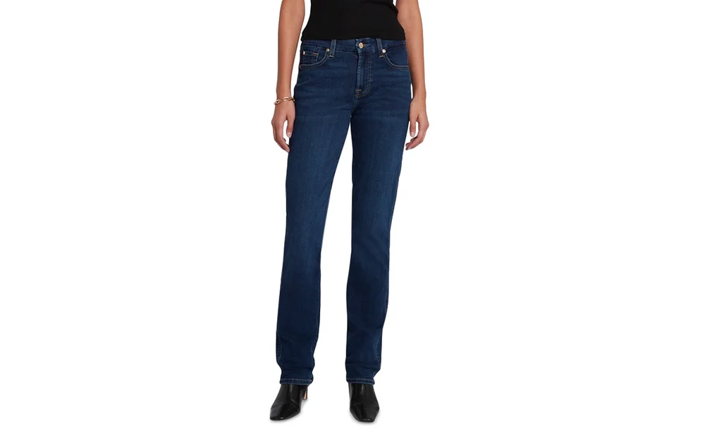 Kimmie Mid Rise Straight Leg Jeans in Rinsed Indigo