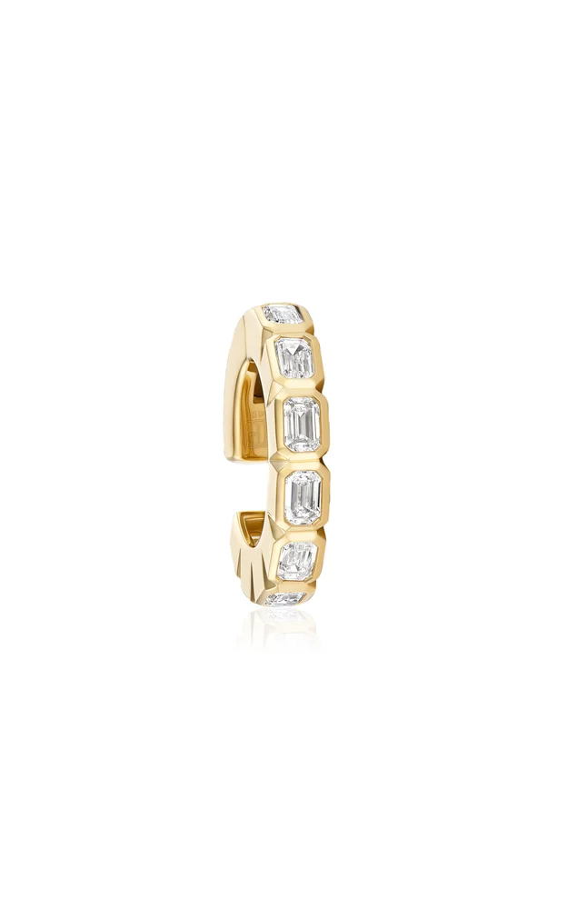 14K Yellow Gold Diamond Ear Cuff
