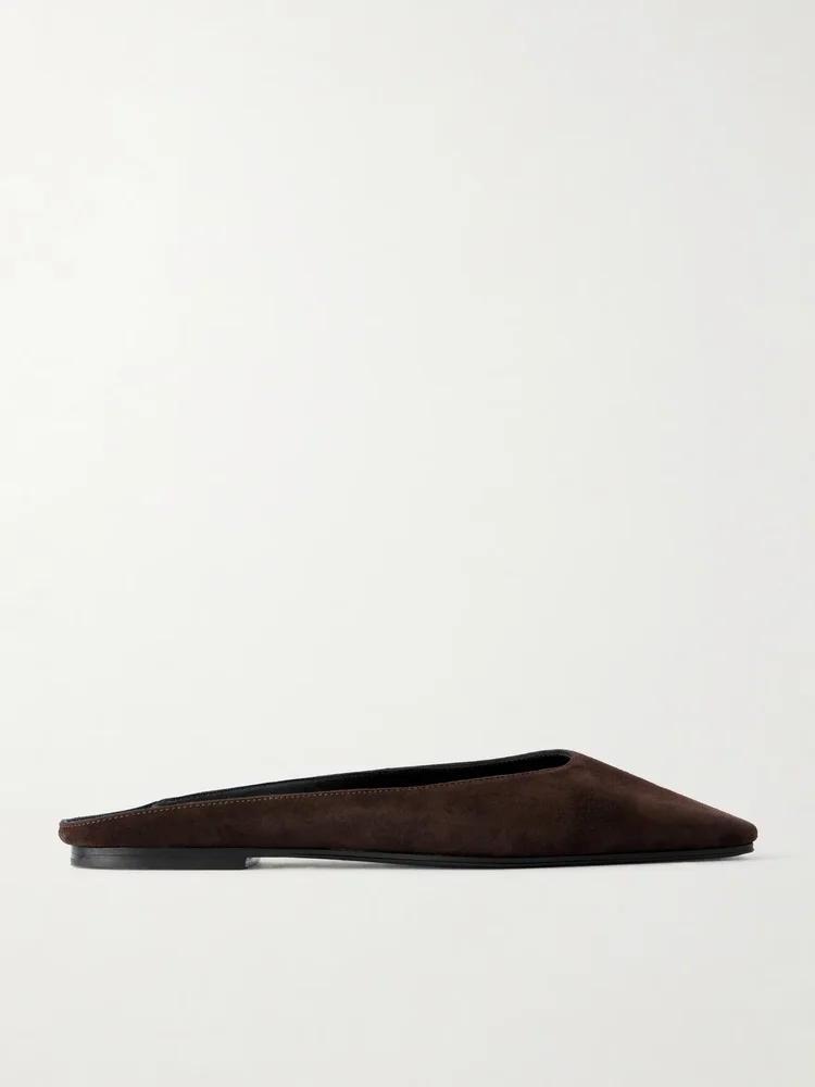 June suede point-toe mules