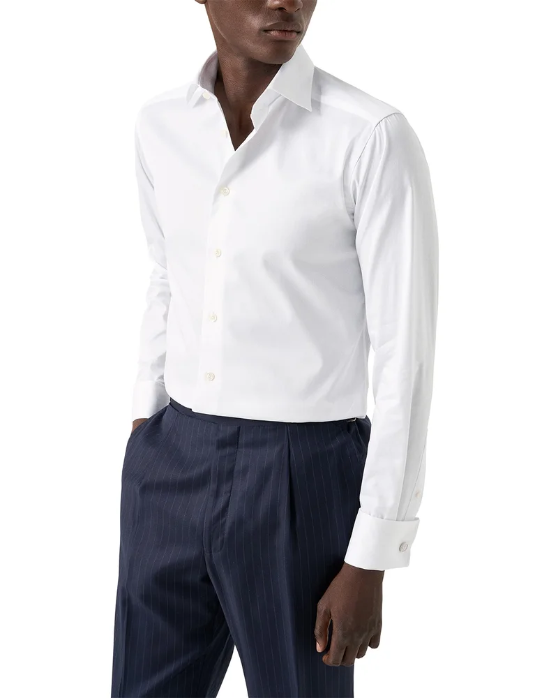 Contemporary Fit Solid Signature Twill Shirt