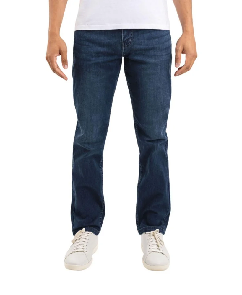 Men's Classic Fit Jeans Signature Stretch Denim Blue Dark Wash