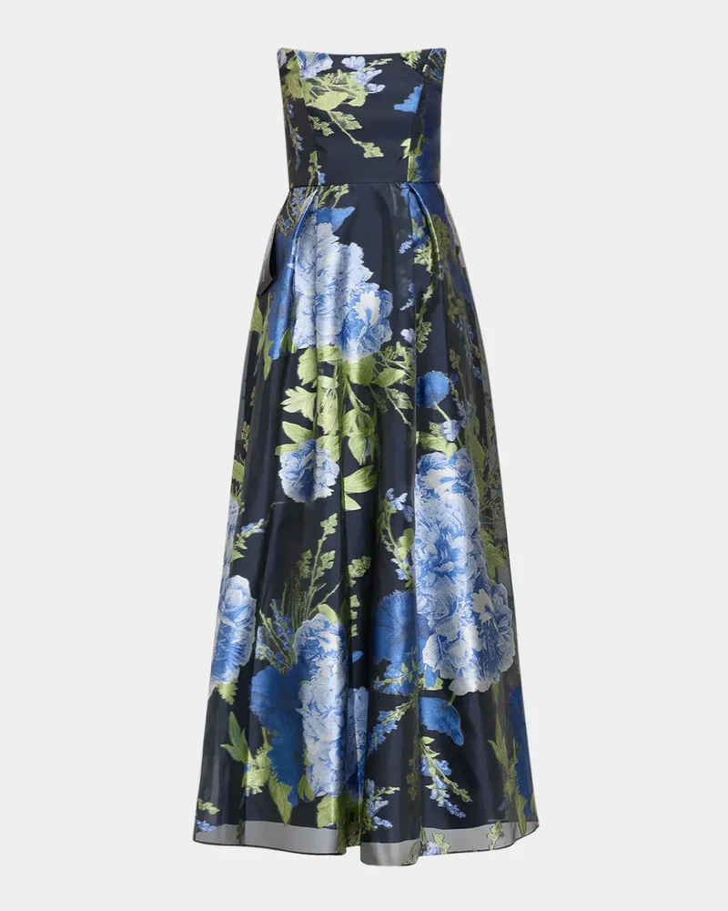 Willow Floral Metallic Organza Gown