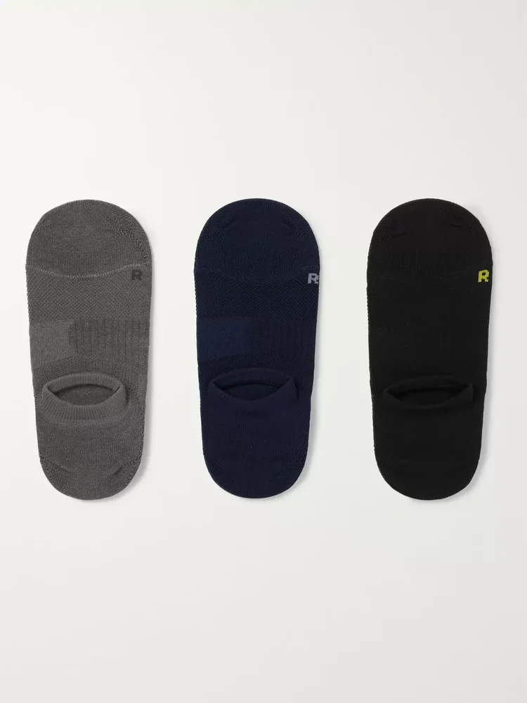 Three-Pack No-Show Stretch-Knit Socks