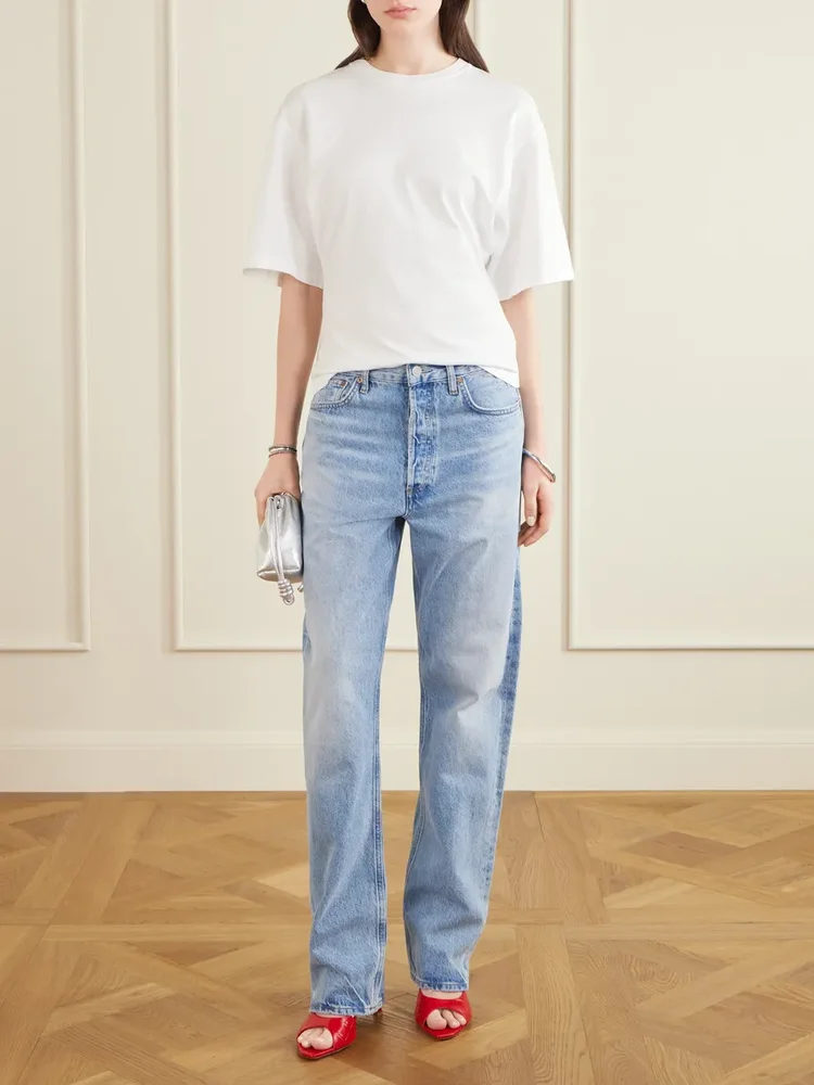 Alexa 95 croc-effect leather mules