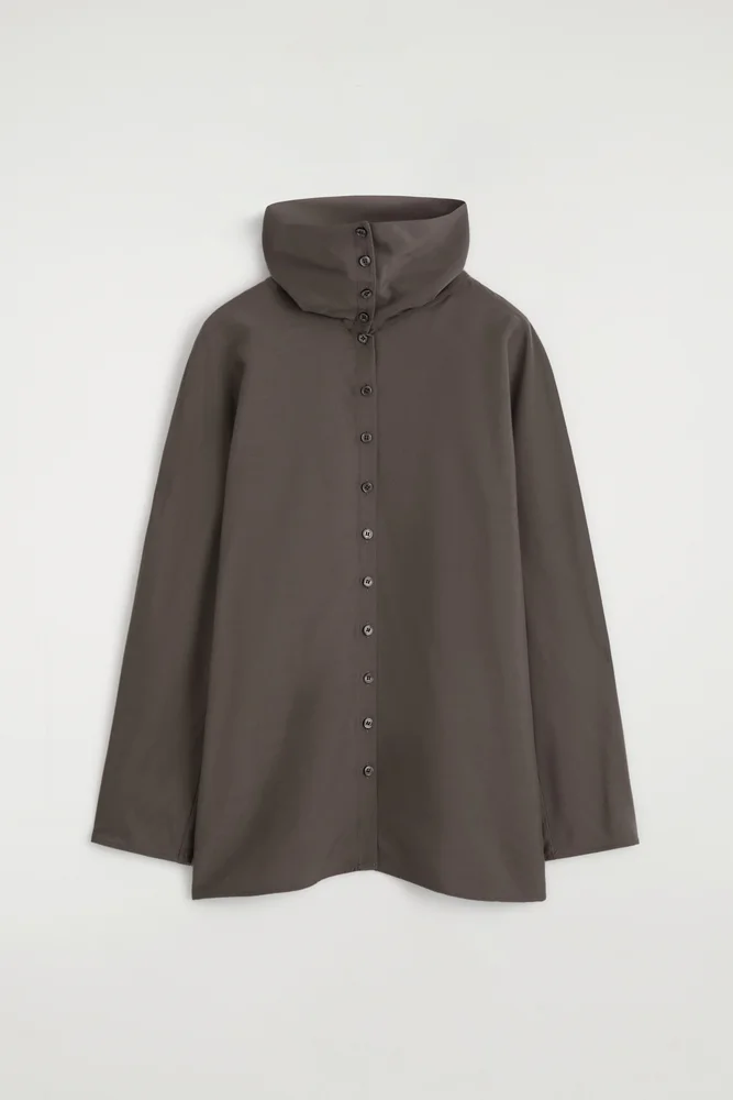 Fluid Mock-neck Blouse