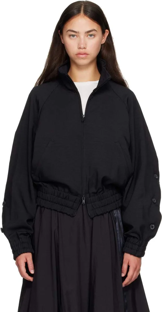 Black Sport Uniform Adaptive Track Jacket