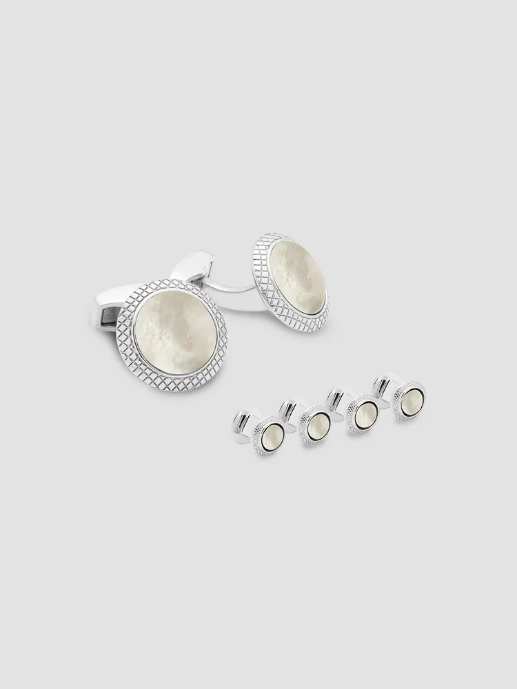 Quartz 6-Piece Stud & Cufflink Set