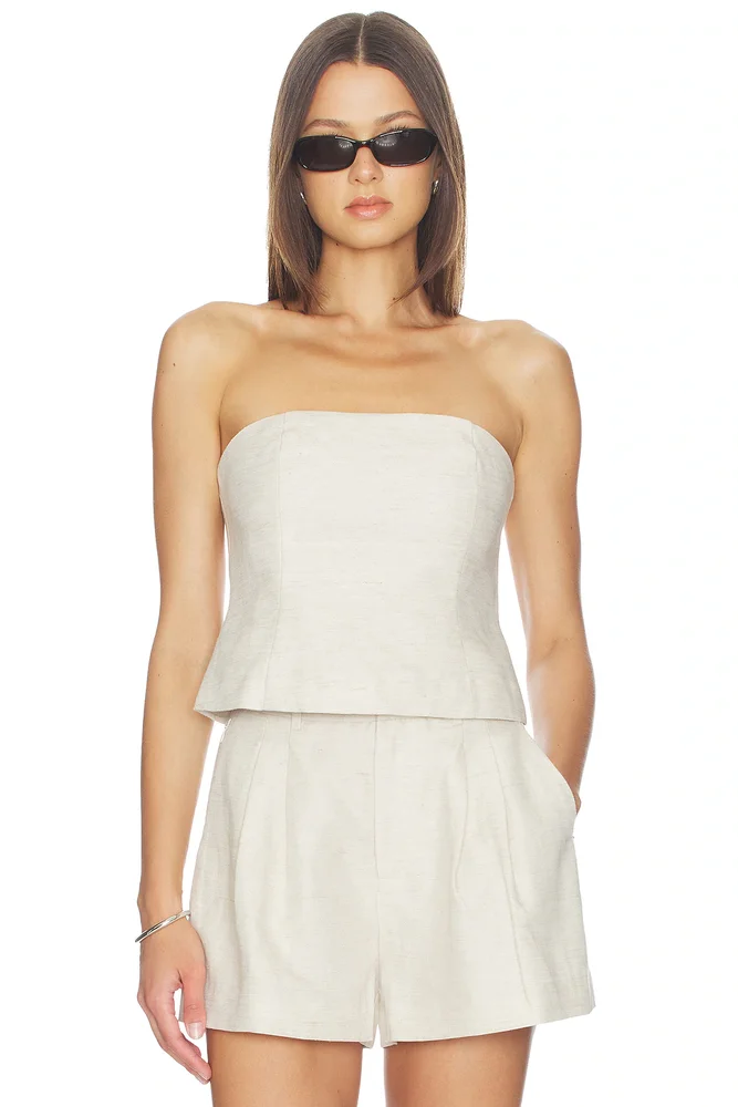Linen Strapless Top