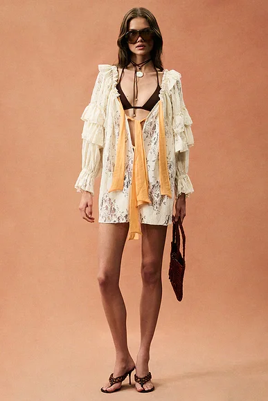 Ruffle Lace Mini Dress