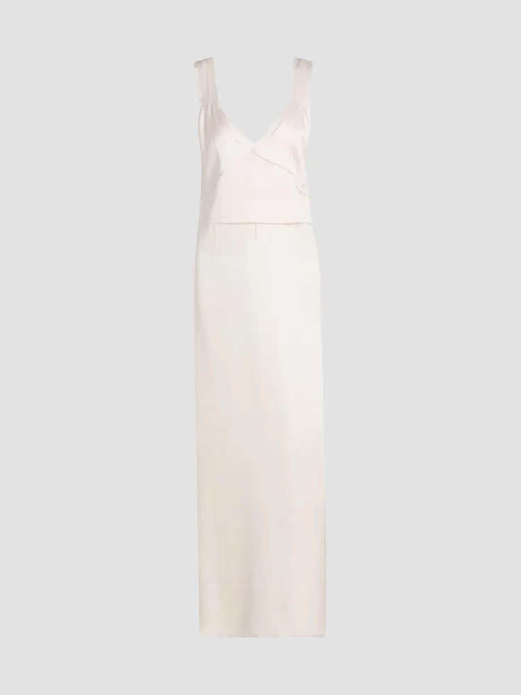 Satin V-Neck Slip Dress
