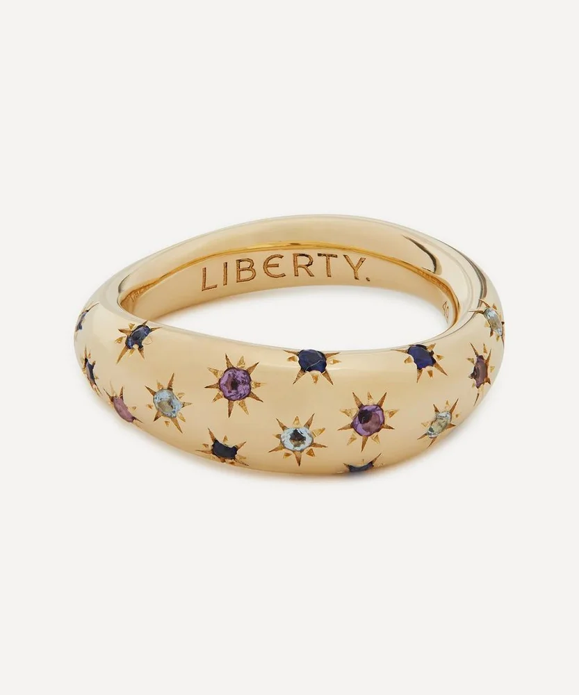 9ct Gold Handmade Ianthe Star Rainbow Ring