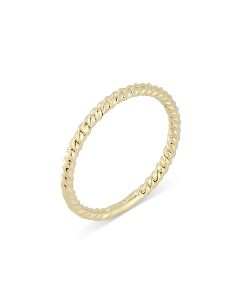 14K Yellow Gold Twist Narrow Band