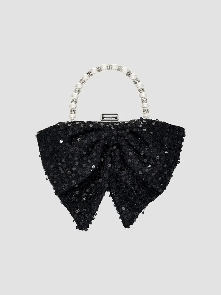 Bubbly Sequin Tweed Top Handle Bag