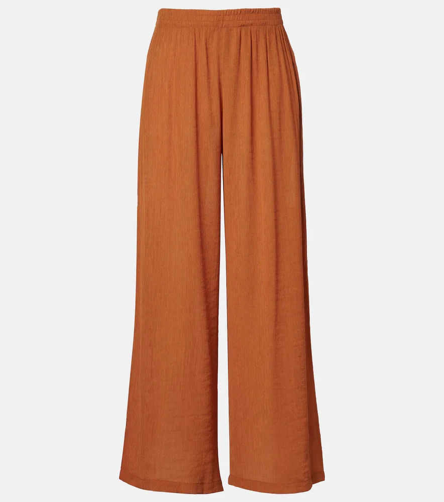 Mika seersucker wide-leg pants