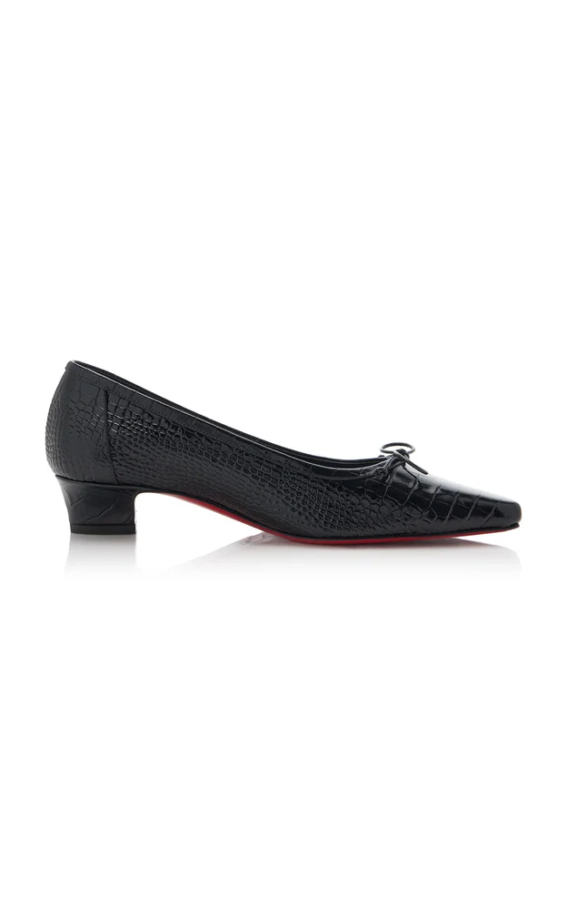 Promessina 35mm Croc-Effect Ballet Flats