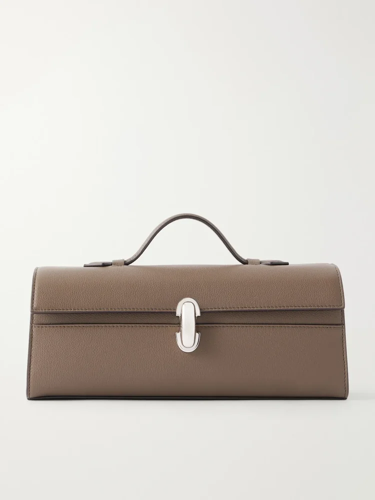 Slim Symmetry leather clutch
