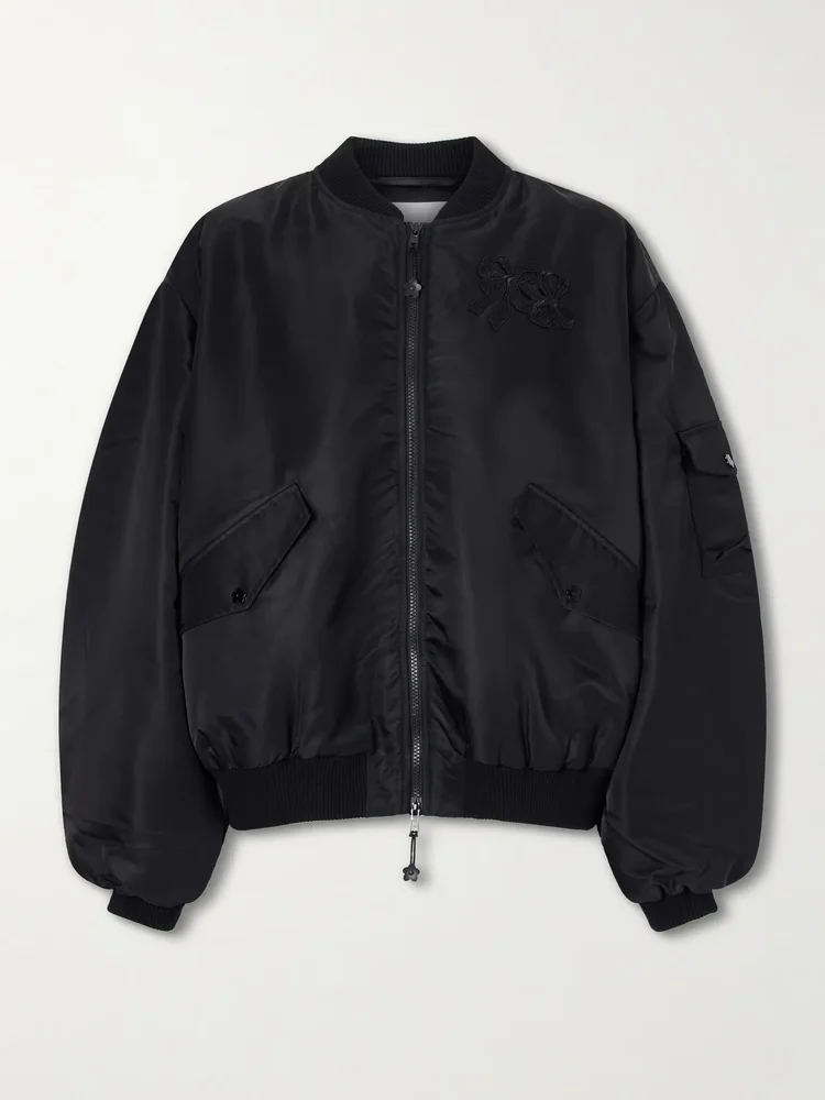 CBFeilan knotted embroidered shell bomber jacket