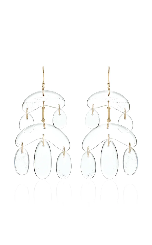 Mini 18K Yellow Gold Crystal Chandelier Earrings