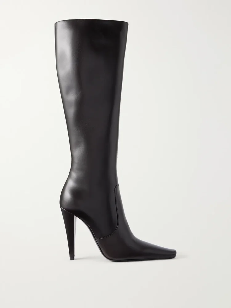 77 110 leather knee height boots
