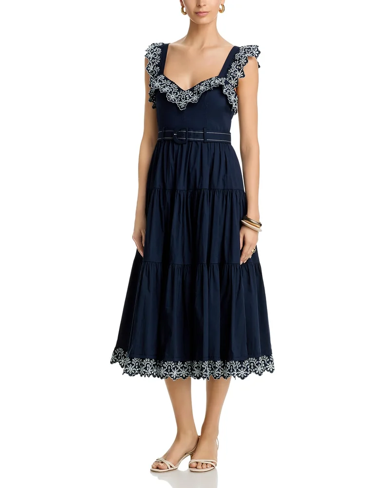 Pierson Eyelet Trim Midi Dress