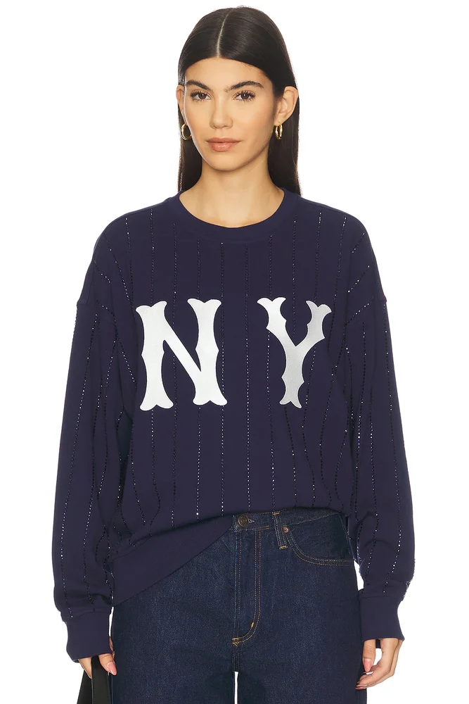 x REVOLVE Yankees Gem Pinstripe Sweatshirt