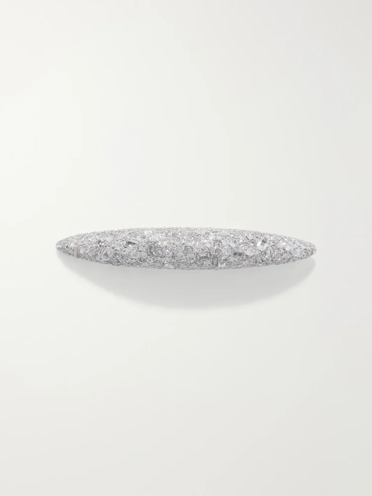 Czarina Barrette crystal-embellished silver-tone metal hairclip