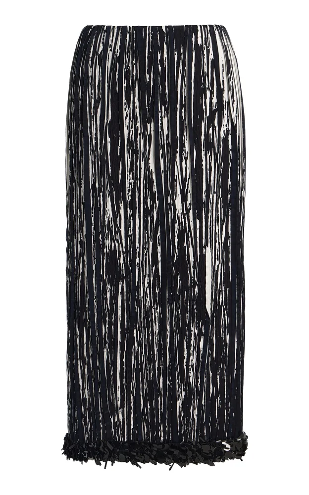 The Sinclair Pleated Satin Midi Skirt