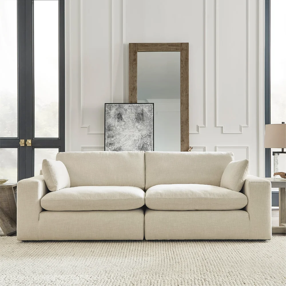 Elyza 102" Square Arm Modular Sofa with Reversible Cushions
