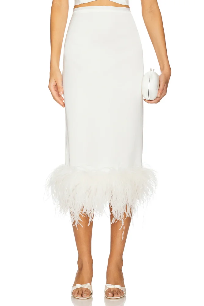 X REVOLVE Midi Skirt With Feathers