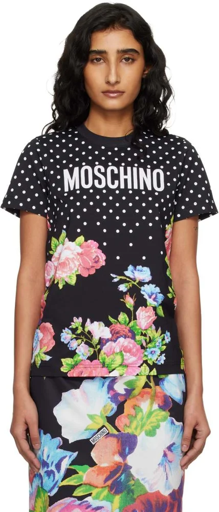Black Printed Organic Cotton Jersey T-shirt