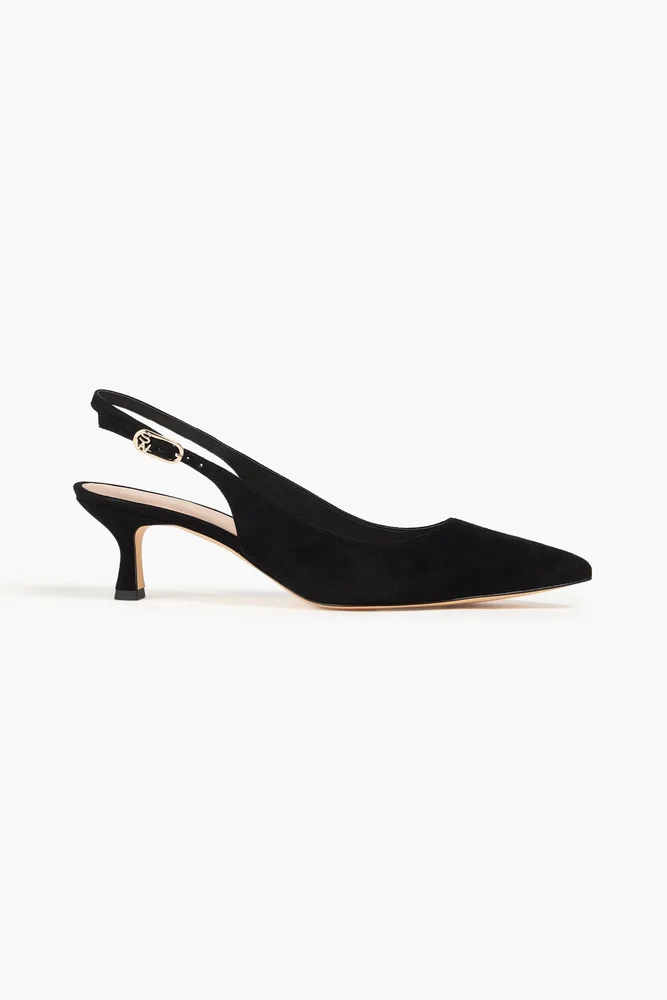Stuart Weitzman — Isla suede slingback pumps